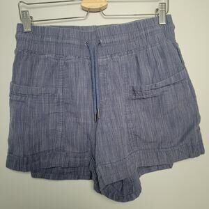 Athleta Womens 4 Cabo Linen Textured Pull On Shorts Violet 4” Inseam